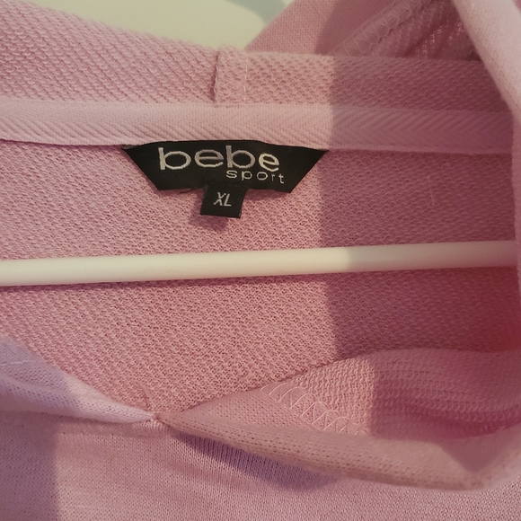 Bebe Sport Womens Nailhead PO Hoodie - Pink Cloud - Picture 3 of 5